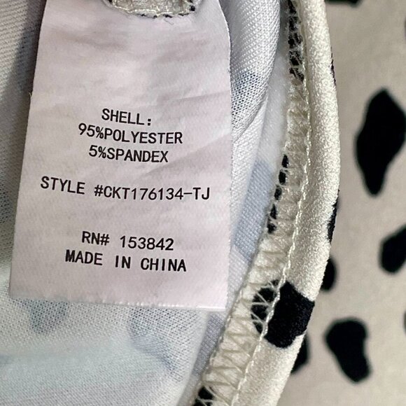 Anthro Melloday Cream & Black Leopard Print Short Cuff Sleeve Boxy Blouse Large - Picture 11 of 13